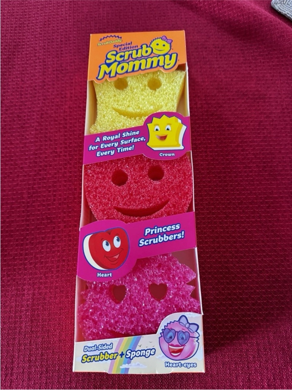 New Scrub Daddy Mommy Special Edition Princess 3pk Crown Heart Double Sided